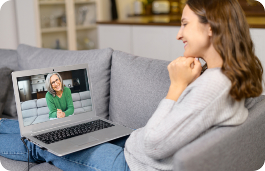 Woman on a video call